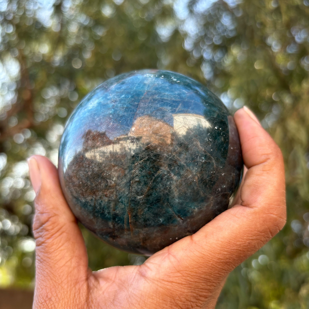 Blue Apatite Sphere