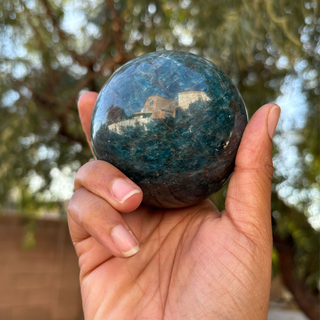 Blue Apatite Sphere