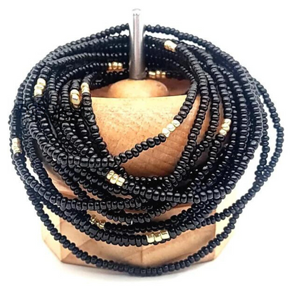 Goddess Black + Gold Waist Beads