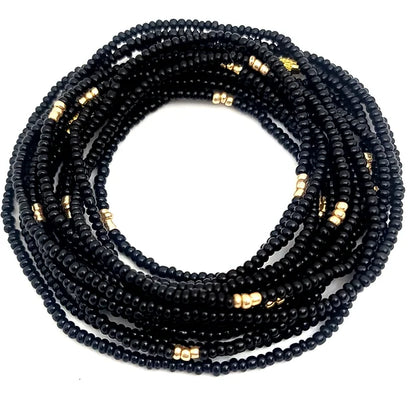 Goddess Black + Gold Waist Beads