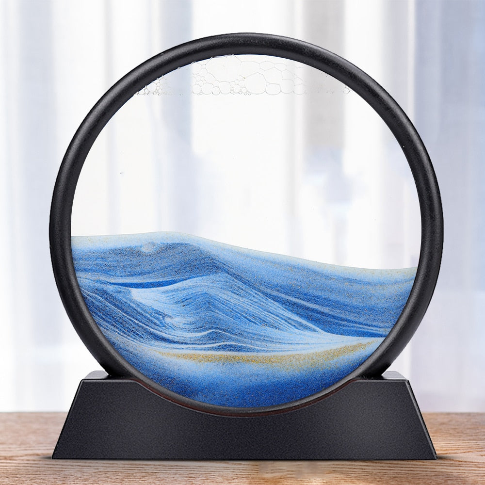 3D Moving Sand Art Round Frame