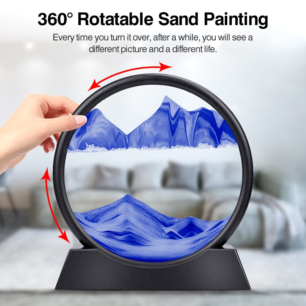 3D Moving Sand Art Round Frame